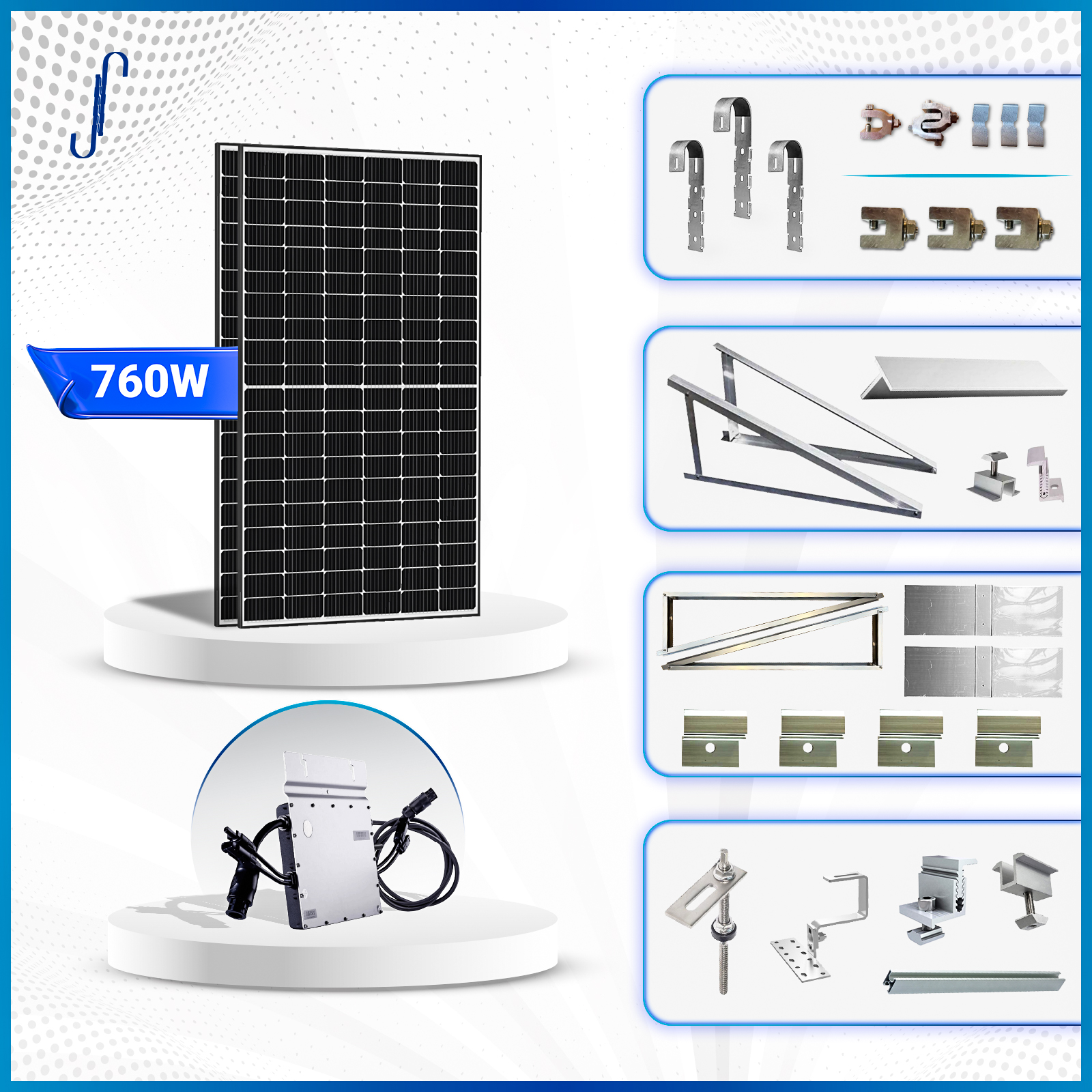 760 Watt Balkonkraftwerk Photovoltaik Solaranlage Steckerfertig HM