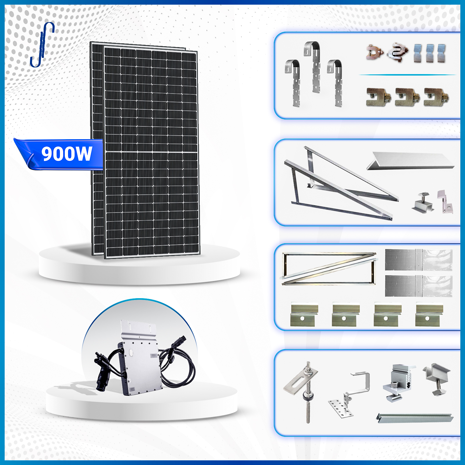 900 Watt Balkonkraftwerk Photovoltaik Solaranlage Steckerfertig WIFI Smart