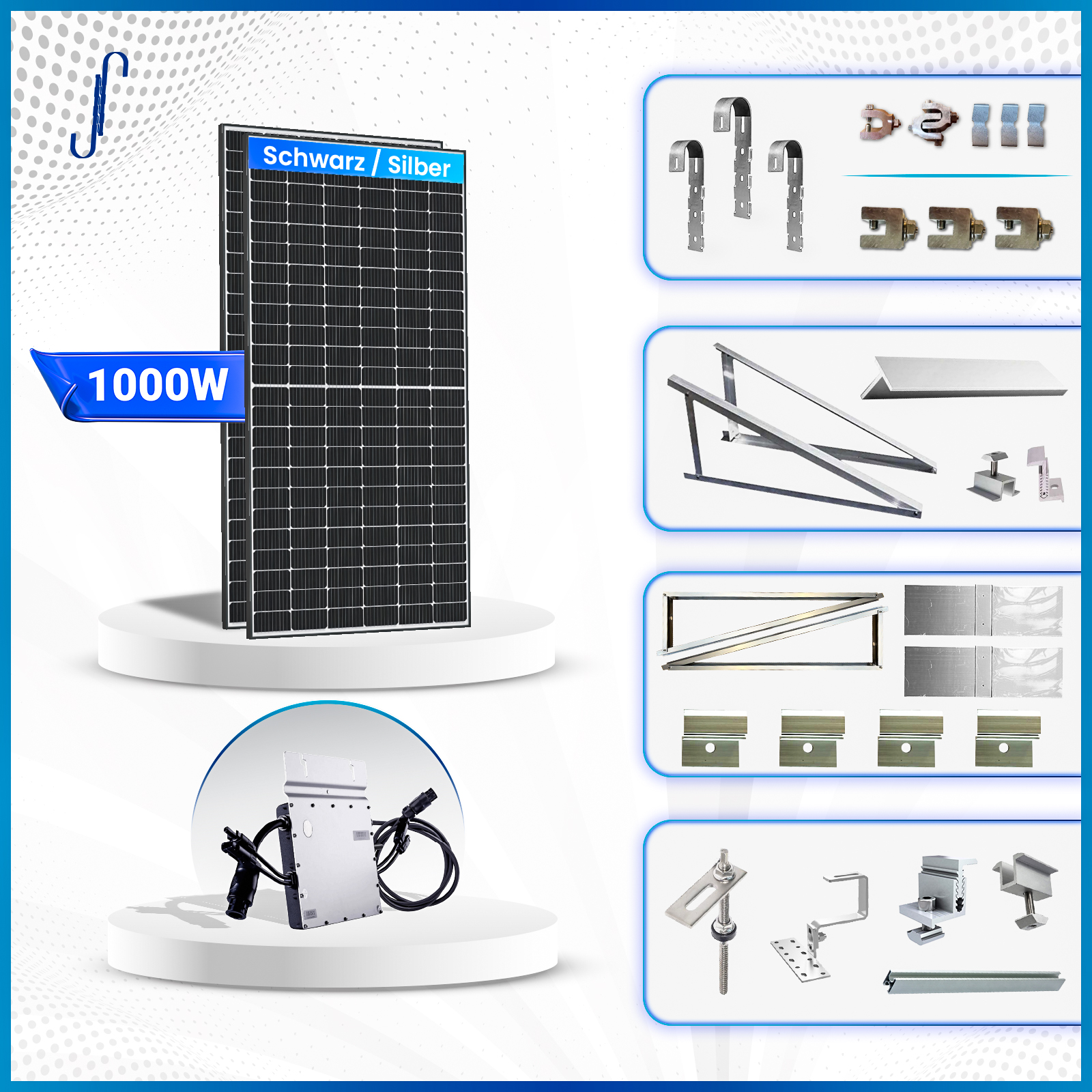 900 Watt Balkonkraftwerk Photovoltaik Solaranlage Steckerfertig WIFI Smart